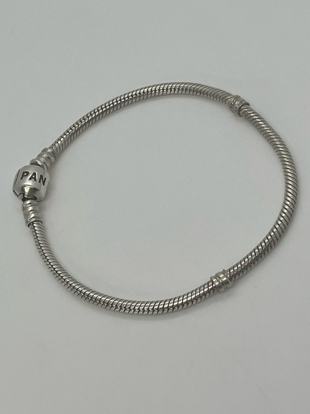 Pandora Moments 925 Sterling Silver Snake Chain Charm Bracelet | 7.7”